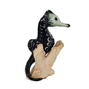 Hagen Renaker Seahorse On Coral Dark Green Miniature Figurine *Chips*